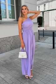Maxi Kleid One Shoulder - Lavendel
