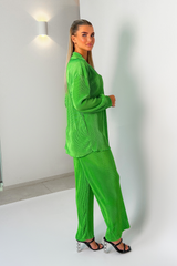 Oversize Bluse mit Schlaghose SET - Grün