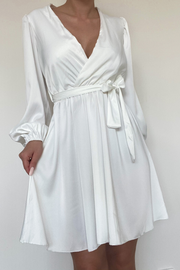 Minikleid Gewickelt - Weiß - BABESFASHION® | Dress Like a Babe